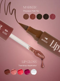 Thumbnail for Absolute New York Lip Duoz – Double-Ended Lip Marker & Gloss - BERRY BOUJEE