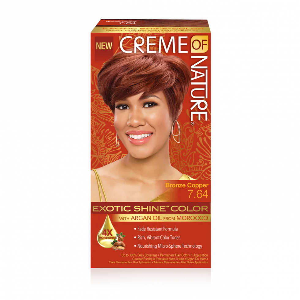 Creme of Nature Exotic Shine Color with Argan Oil Bronze Copper 7.64 - Elevate Styles