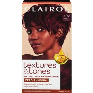 Clairol Textures & Tones Permanent Hair Color – 4RV Ruby Red, Ammonia-Free - Elevate Styles