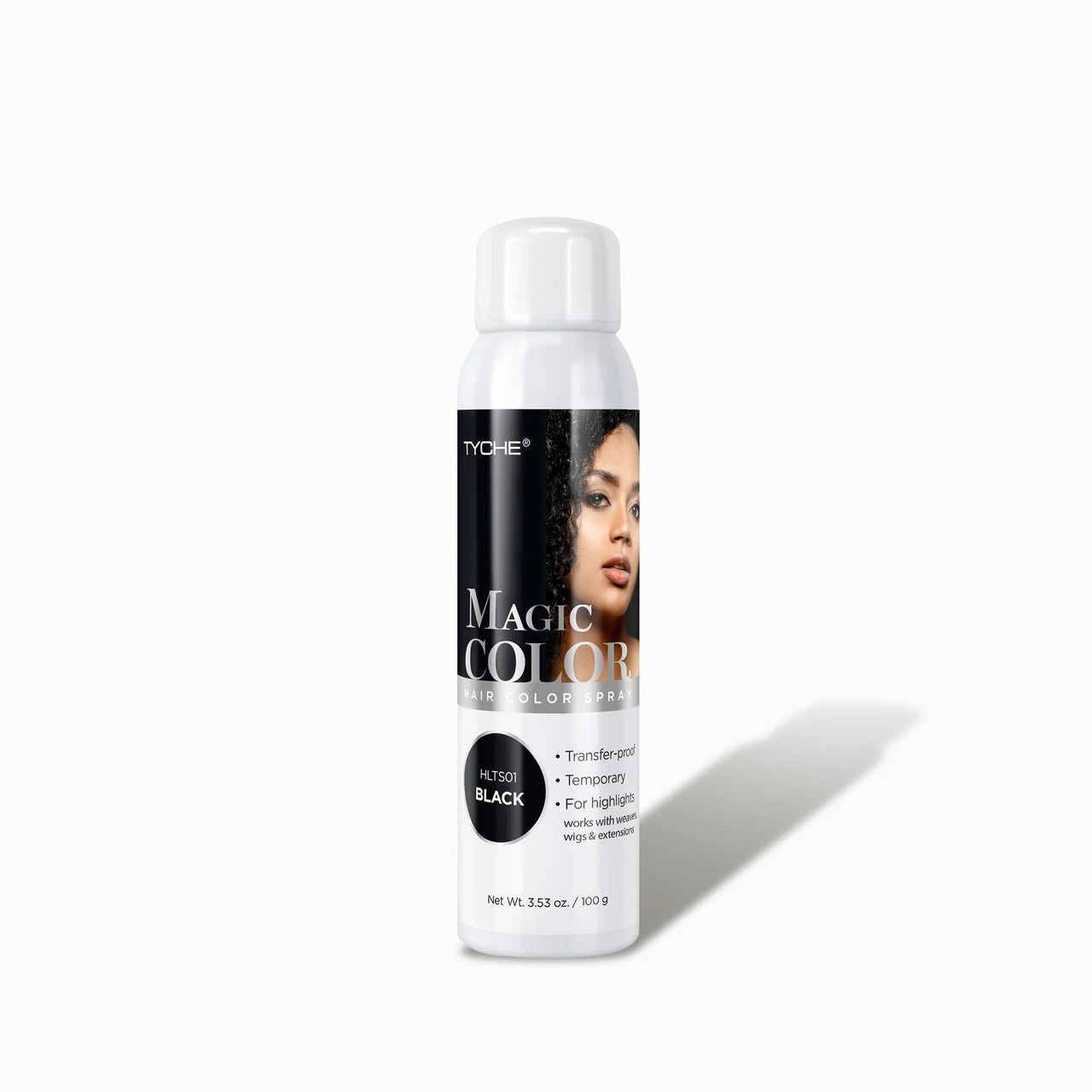 Tyche Magic Color Hair Spray – HLTS01 Black – Temporary, Transfer-Proof Color – 3.53 oz - Elevate Styles