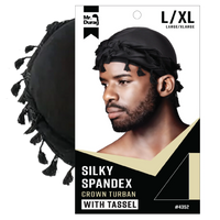 Thumbnail for Mr Durag Silky Spandex Crown Turban With Tassel L XL 4352 - Elevate Styles