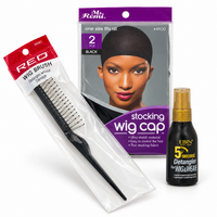 Thumbnail for Wig Care Essentials Kit – Wig Brush, 2-Pack Stocking Wig Caps & 5 Second Detangler