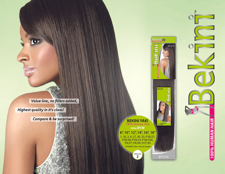 Beshe Bekini Yaki Weaving Hair Extension – 100% Human Hair  14" - Elevate Styles