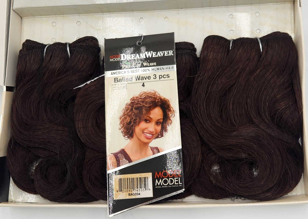 Model Model Dream Weaver Pre-Cut Weave Human Hair Ballad Wave 3 Pcs - Elevate Styles