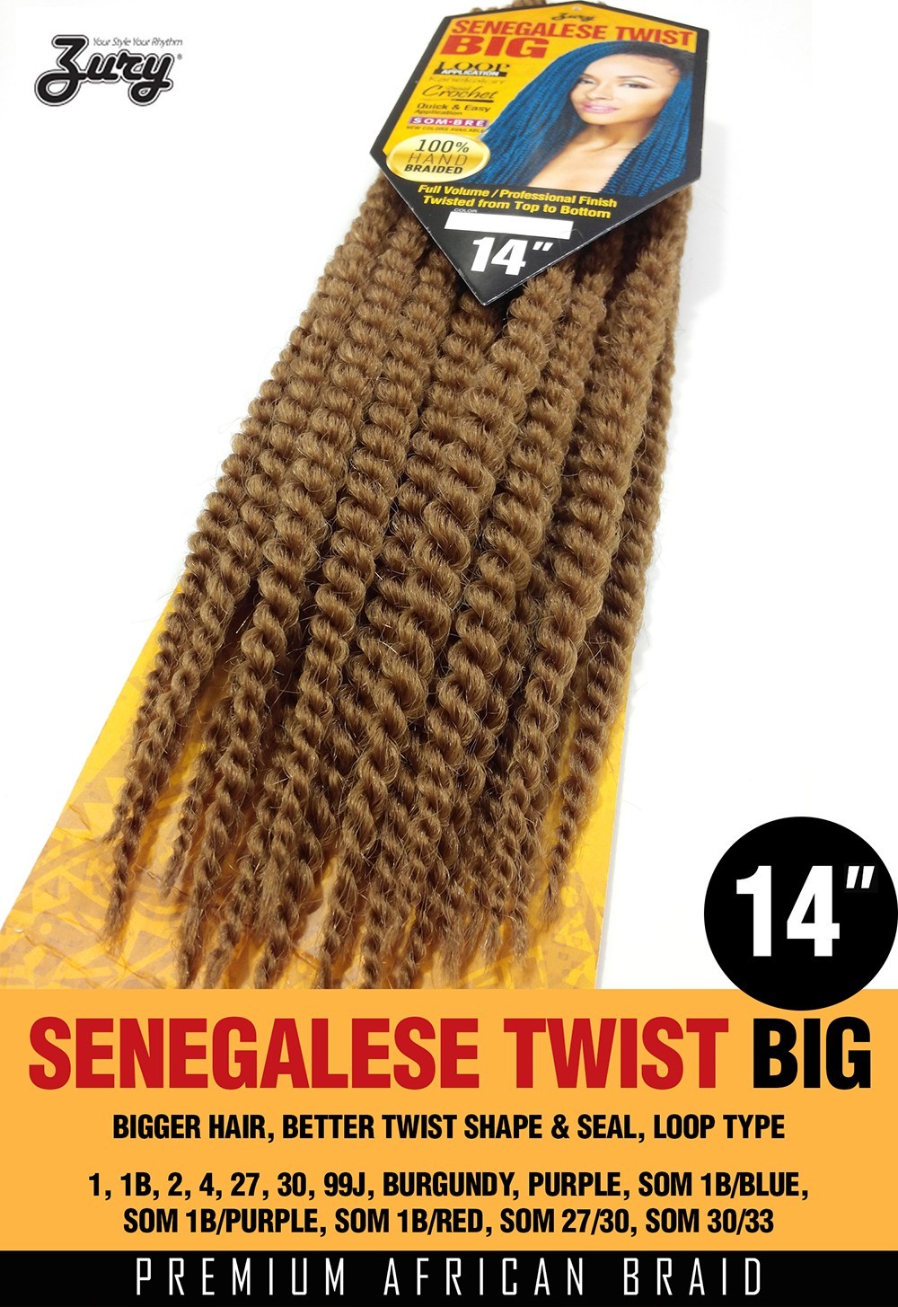 ZURY Synthetic Crochet Braid SENEGALESE TWIST BIG 14" - Elevate Styles