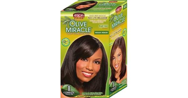 African Pride Olive Miracle Deep Conditioning No-Lye Relaxer – Regular - Elevate Styles