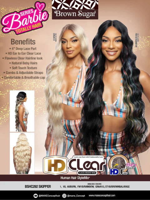 Mane Concept Brown Sugar Barbie Series HD Clear Lace Front Wig - SKIPPER BSHC292 - Elevate Styles