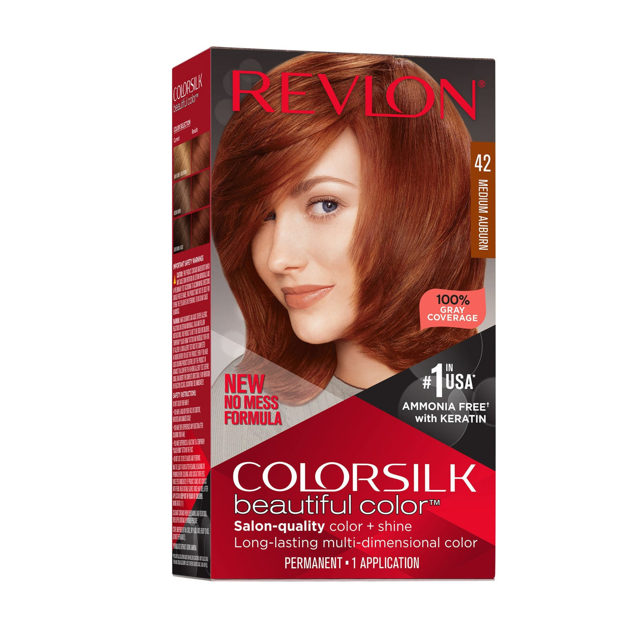 Revlon Colorsilk Beautiful Color Permanent Hair Dye Medium Auburn 42 - Elevate Styles