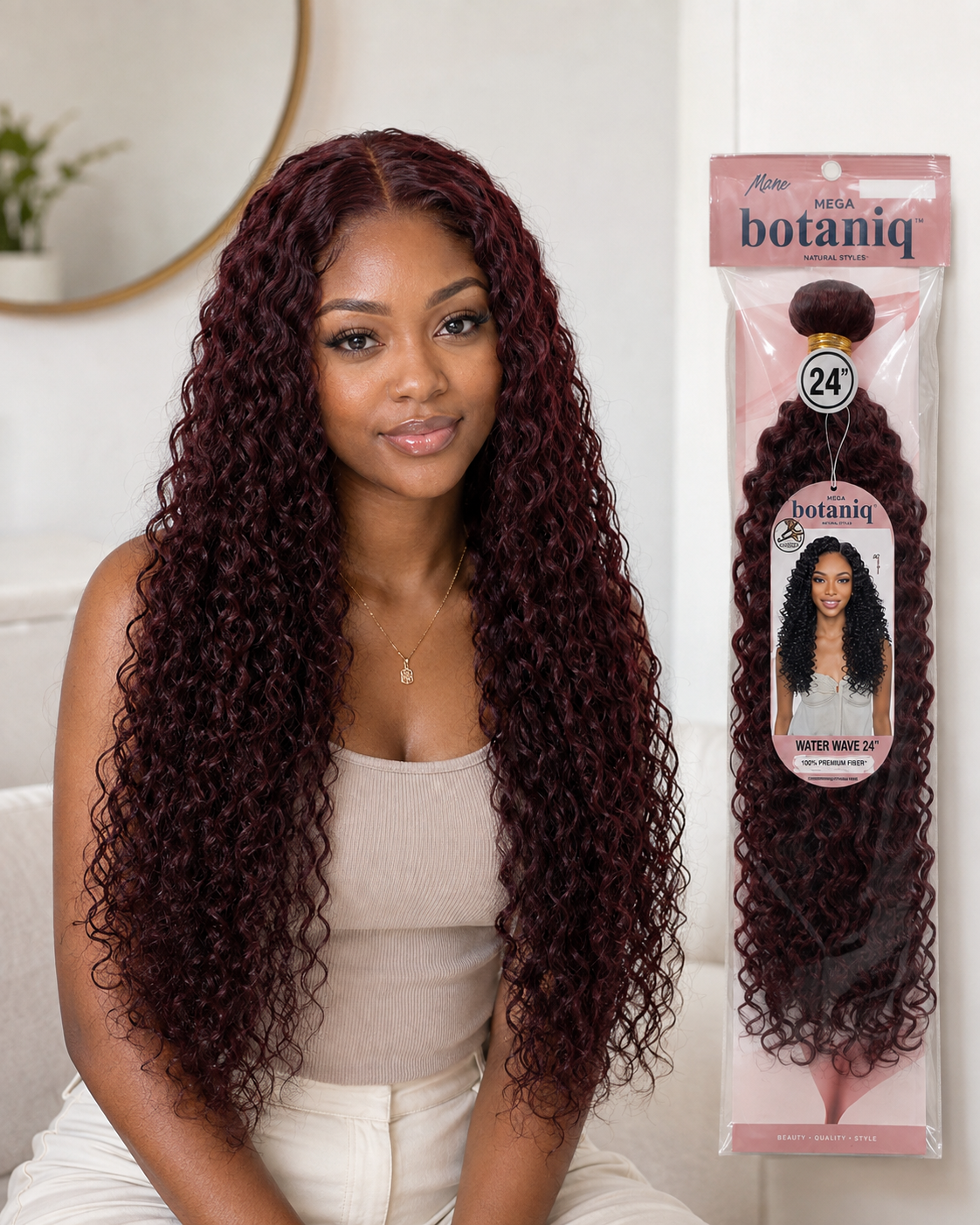 Botaniq Mega Brazilian Water Wave Human Hair Blend Weave MBWT
