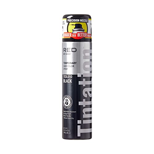 RED by Kiss Tintation Temporary Hair Color Spray – Black – 6 oz - Elevate Styles