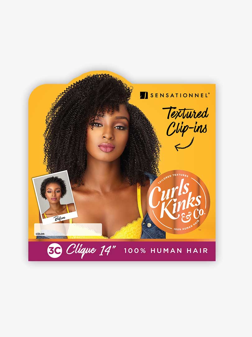 Sensationnel Curls Kinks & Co 100% Human Hair 9PC Textured Clip-ins 3C Clique - Elevate Styles