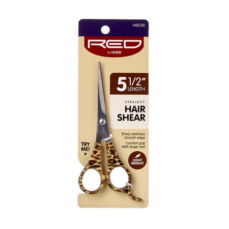 Red by Kiss Straight Hair Shear 5.5" Leopard HSC55 - Elevate Styles