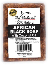 Thumbnail for By Natures 100 Percent Natural African Black Soap With Coconut Oil 6 oz - Elevate Styles