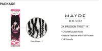 Thumbnail for Mayde Beauty Braid 2X Passion Twist 14 Natural Texture Crochet Hair - Elevate Styles