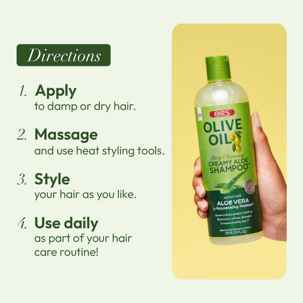 ORS Olive Oil Deep Cleansing Creamy Aloe Shampoo 12.5 fl. oz. - Elevate Styles