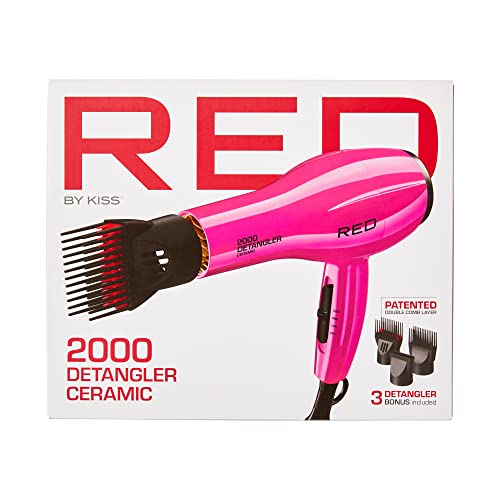 RED by Kiss 2000 Detangler Ceramic Hair Dryer – Pink - Elevate Styles