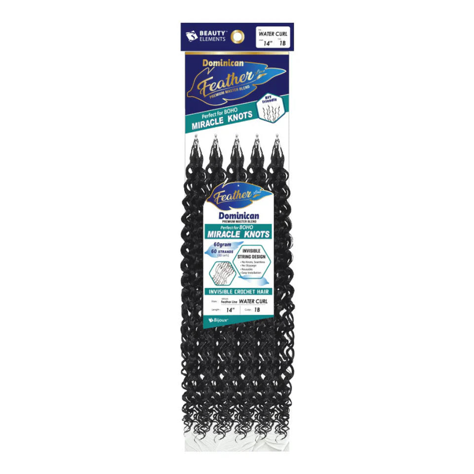 Beauty Elements Dominican Feather Line Invisible Crochet Hair – Water Curl 18"