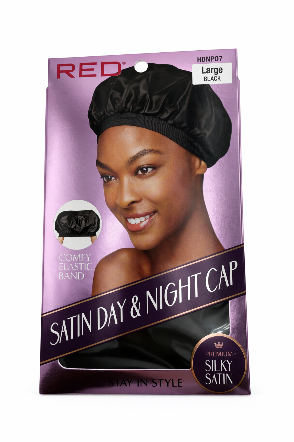 RED by KISS Satin Day & Night Cap in Large Black HDNP07 - Elevate Styles