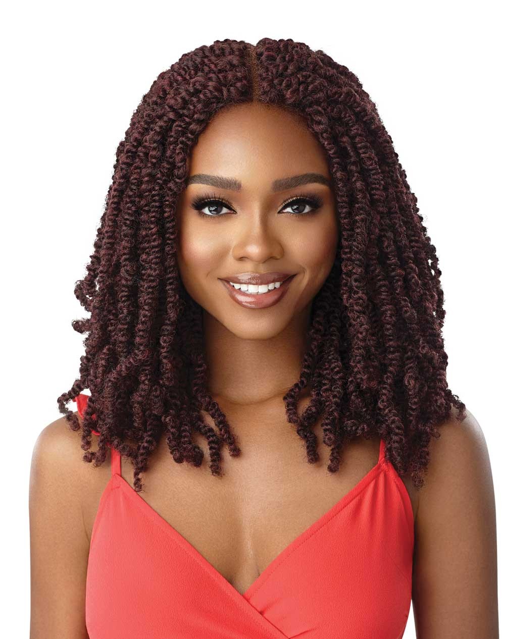 Outre X-Pression Twisted Up Pre-Plucked 4x4 Swiss Braid Lace Front Wig Wavy Bomb Twist 18" - Elevate Styles