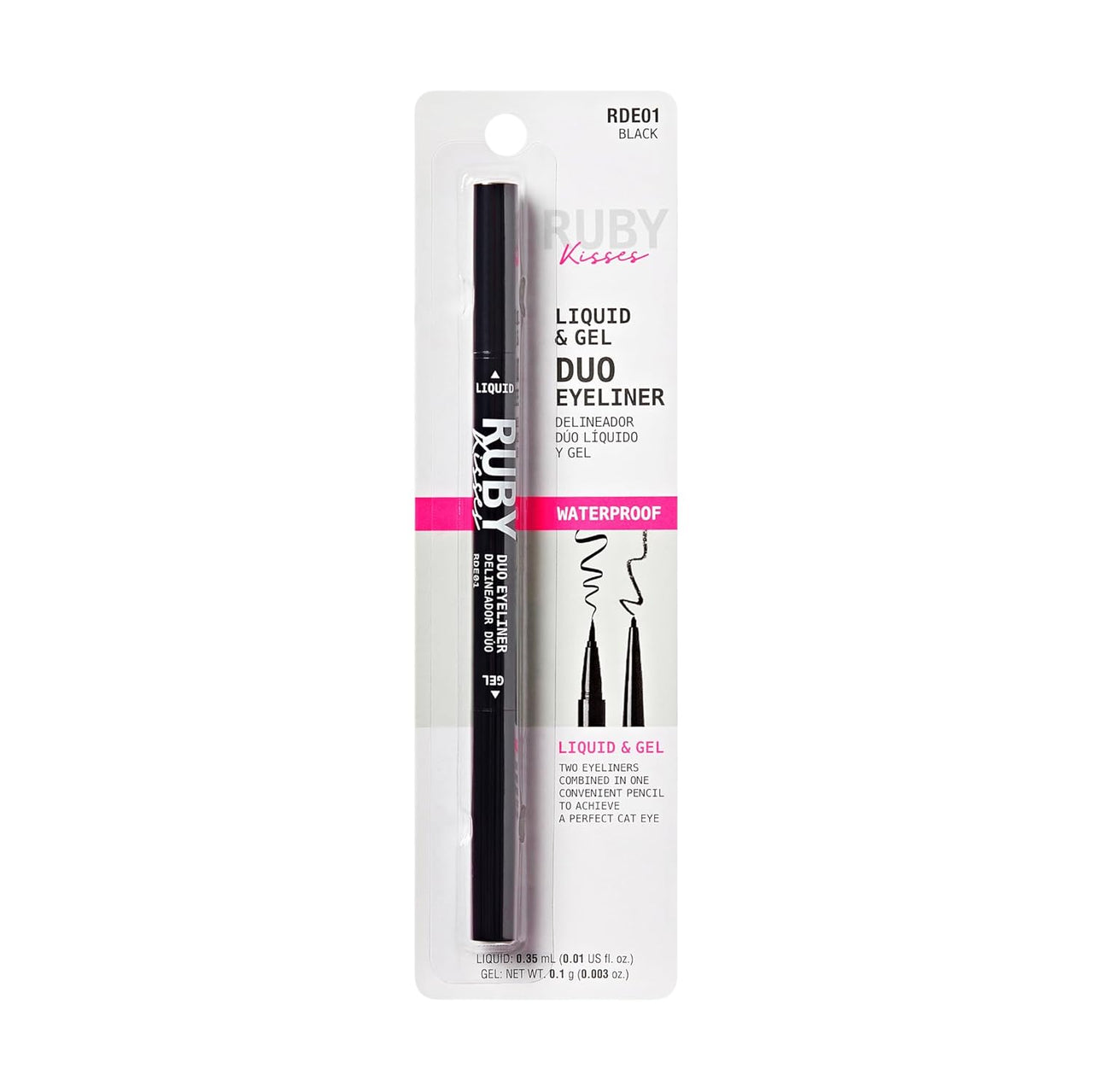 Ruby Kisses Waterproof Liquid & Gel Duo Eyeliner – Shade: RDE01 Black - Elevate Styles