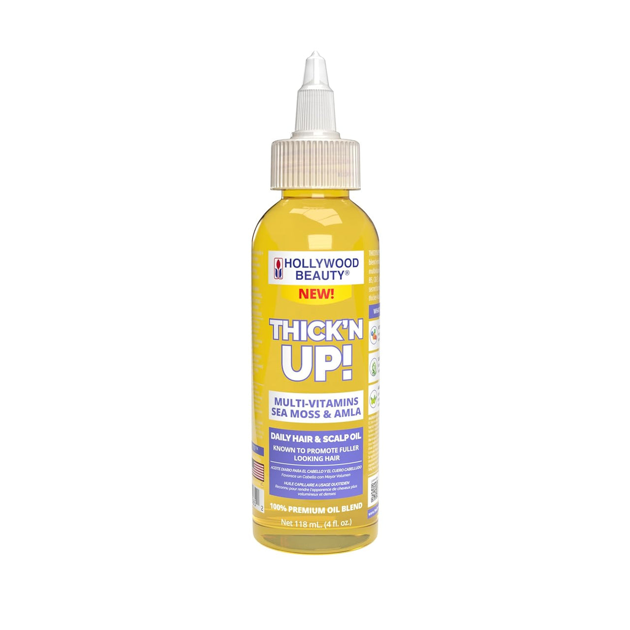 Hollywood Beauty Thick’n Up! Daily Hair & Scalp Oil – Sea Moss, Amla & Multi-Vitamins (4 fl. oz.) - Elevate Styles
