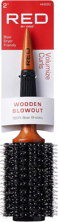 Thumbnail for Red by Kiss Wooden Blowout Round Brush 2 Inch – HH220 - Elevate Styles