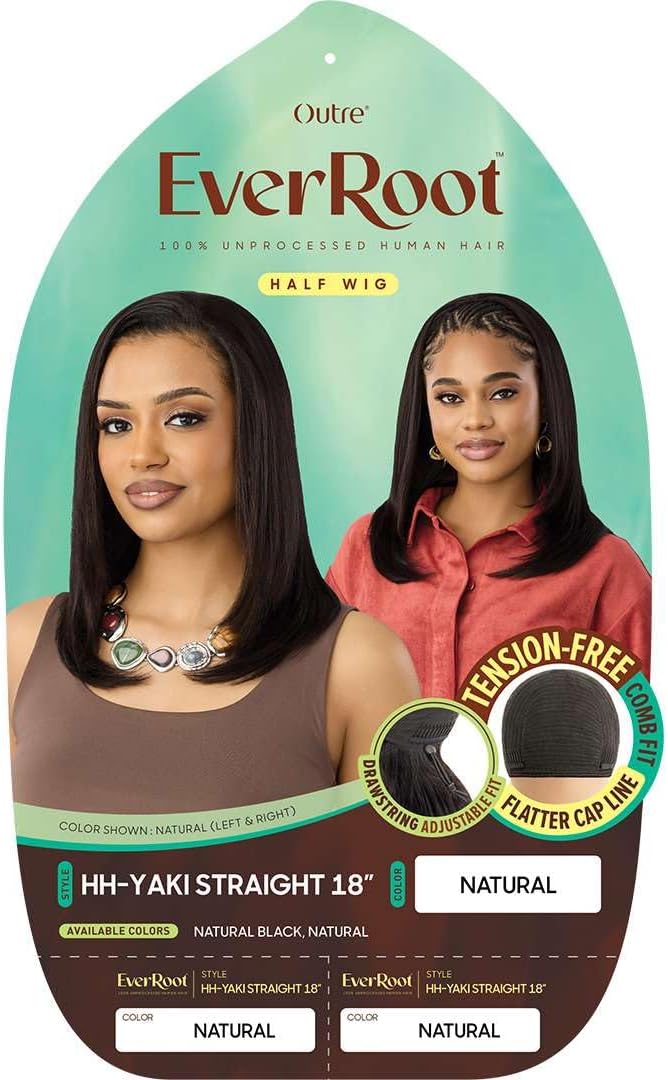 Outre EverRoot 100% Unprocessed Human Hair Half Wig – HH-Yaki Straight 18"*