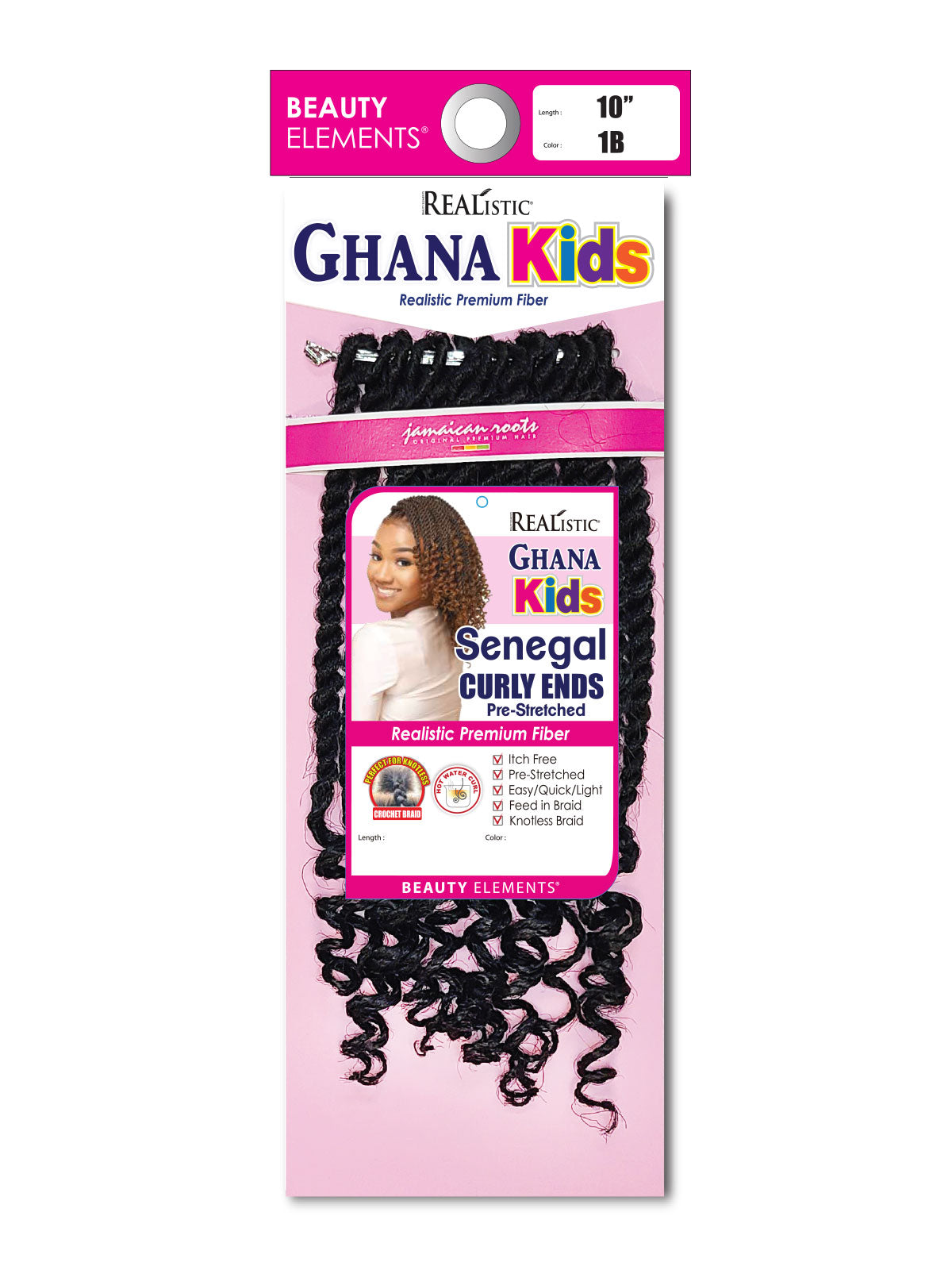 Ghana Kids Senegal Curly Ends Pre-Stretched 10" - Elevate Styles