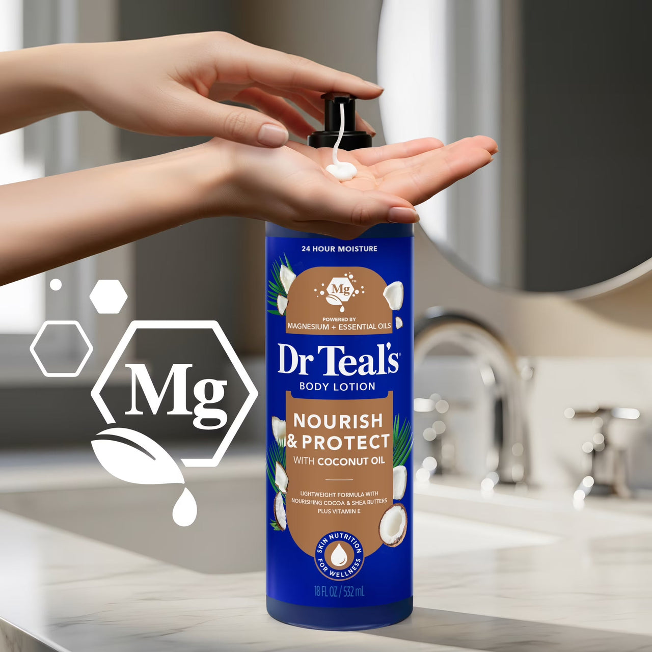 Dr Teal's Nourish & Protect Body Lotion with Coconut Oil (18 fl. oz. / 532 mL)