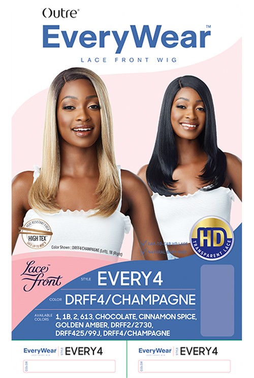 Outre Synthetic Pre-Plucked HD Transparent Lace Front Wig Every 4 - Elevate Styles