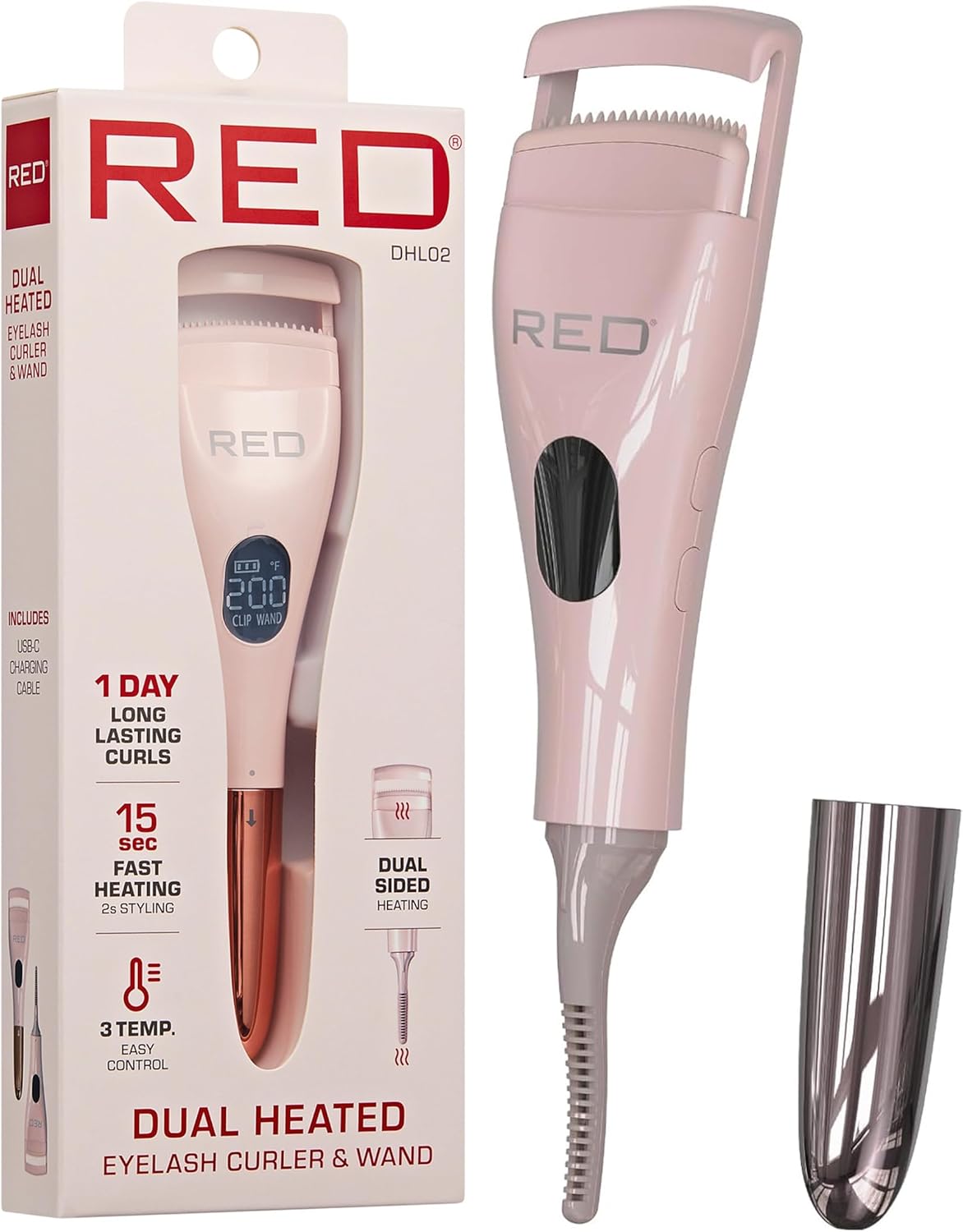 RED Dual Heated Eyelash Curler and Wand DHL02 - Elevate Styles