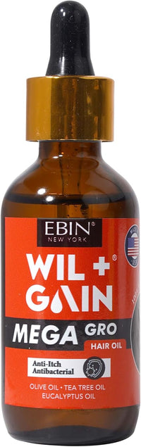Thumbnail for Ebin New York Wil + Gain Anti-Itch Antibacterial Mega Gro Hair Oil 2 oz - Elevate Styles
