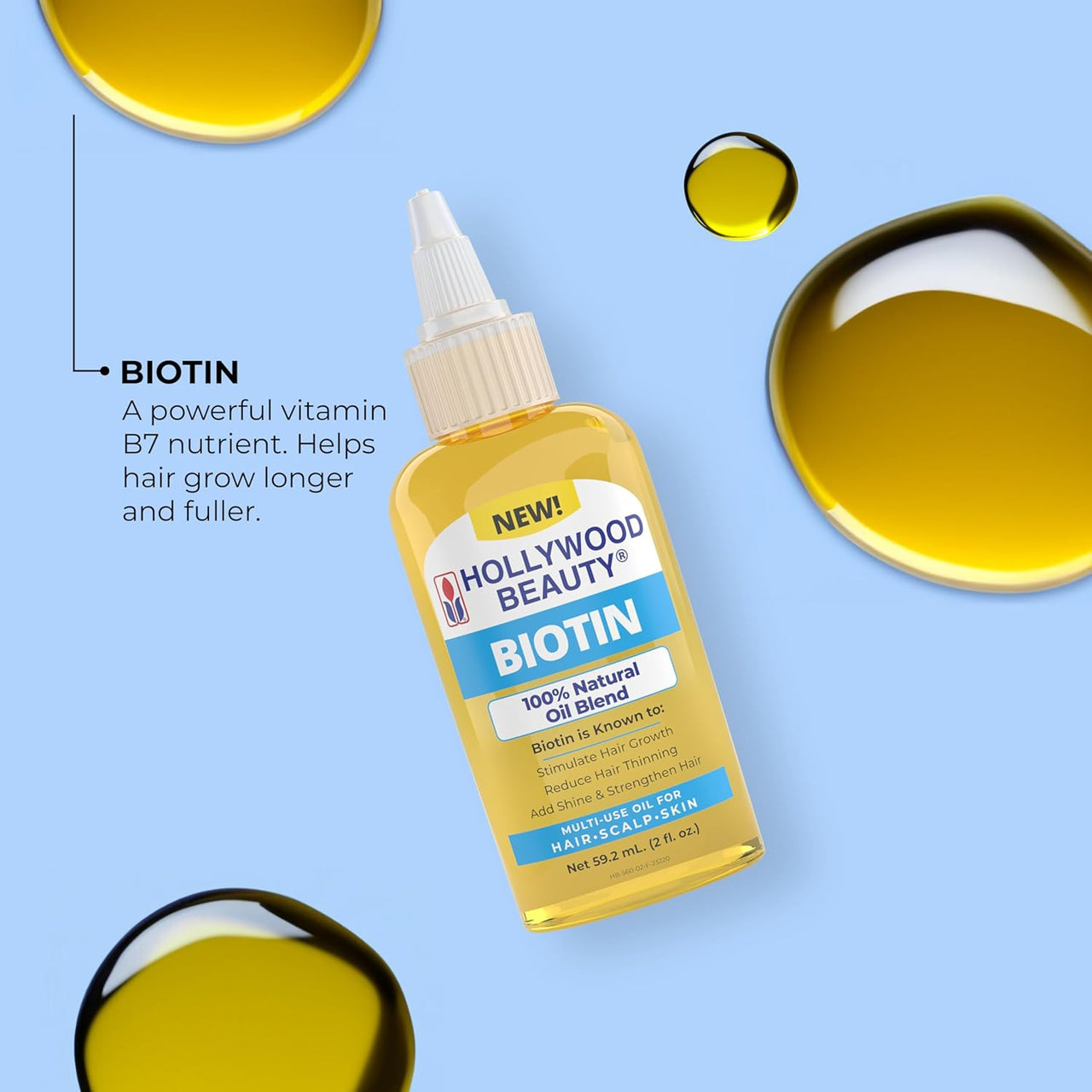 Hollywood Beauty Biotin 100% Natural Oil Blend 2 Oz - Elevate Styles