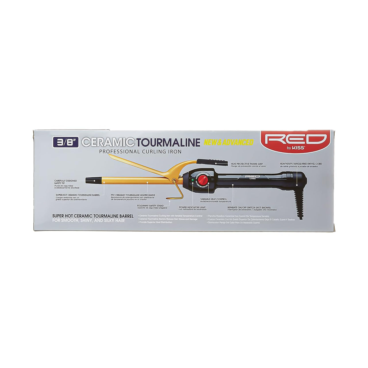 RED by Kiss Ceramic Tourmaline Professional Curling Iron - 3/8"