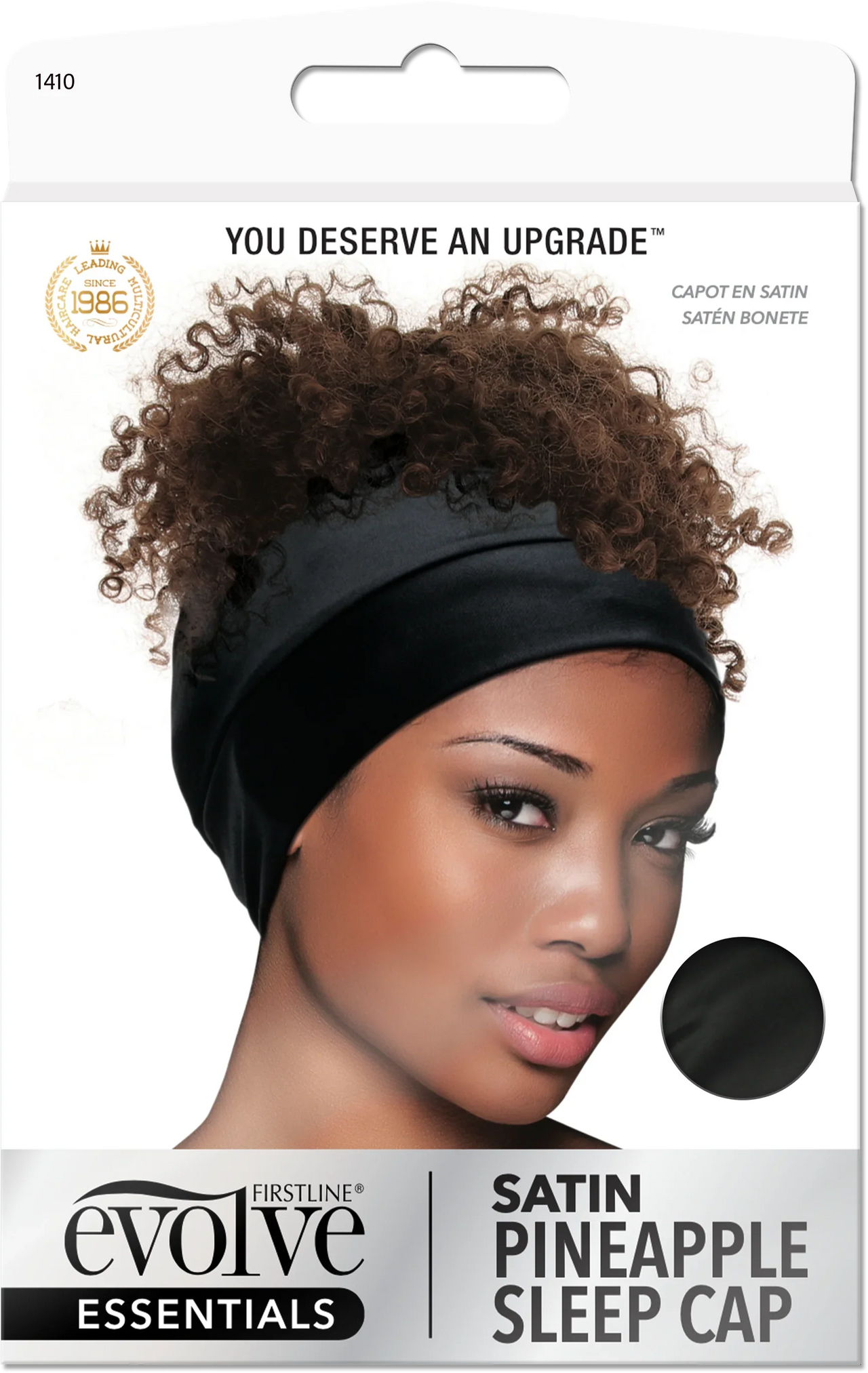 Evolve Essentials Satin Pineapple Sleep Cap Black 1410 - Elevate Styles