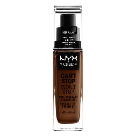 NYX Professional Makeup Can't Stop Won't Stop Full Coverage Foundation – Deep Walnut