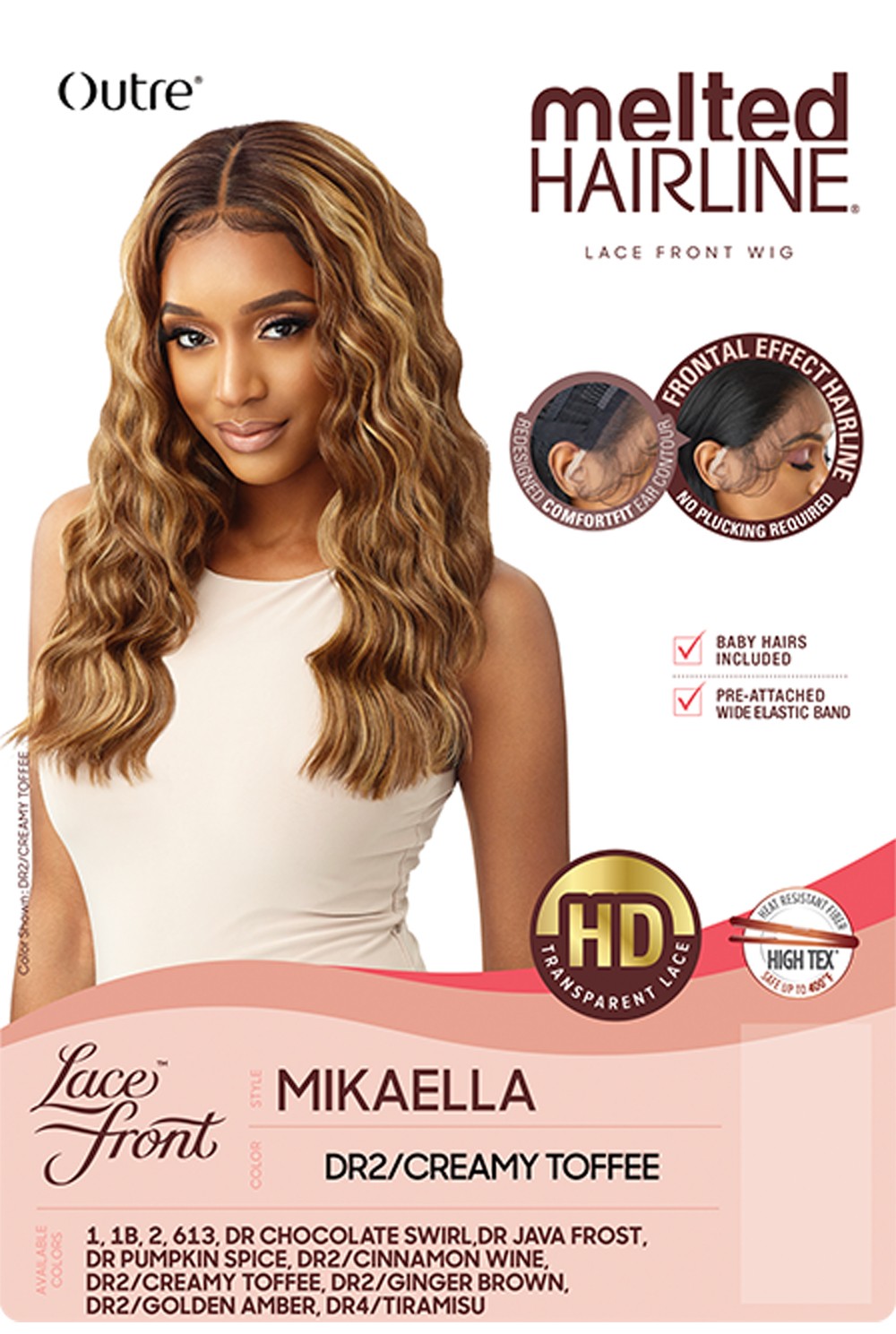 Outre Synthetic Melted Hairline Lace Front Wig Mikaella - Elevate Styles