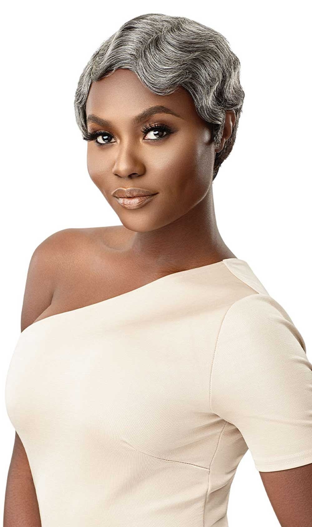 Outre Fab&Fly™ Gray Glamour Human Hair Full Cap Wig Marinette - Elevate Styles