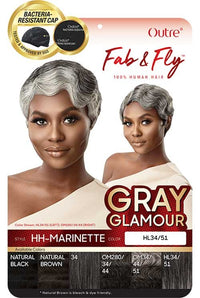 Thumbnail for Outre Fab&Fly™ Gray Glamour Human Hair Full Cap Wig Marinette - Elevate Styles