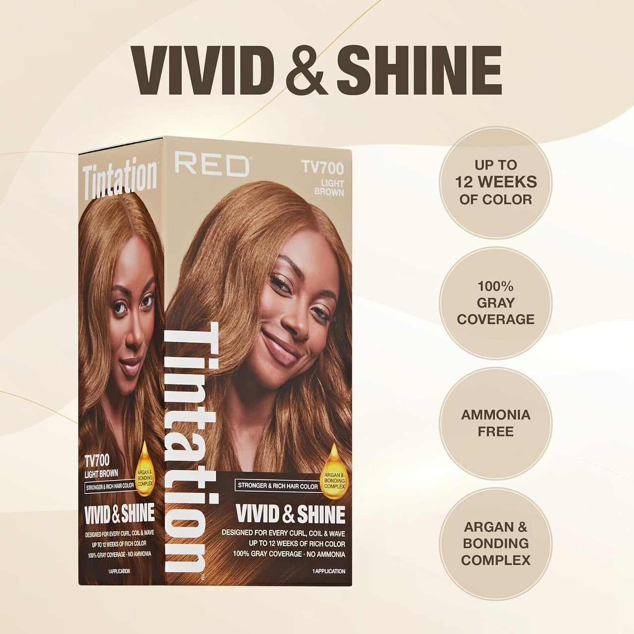Red Tintation Vivid & Shine Hair Color Light Brown TV700 - Elevate Styles