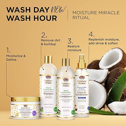 African Pride Moisture Miracle Shea Butter & Flaxseed Oil Moisturize & Define Curling Cream 12 oz. - Elevate Styles