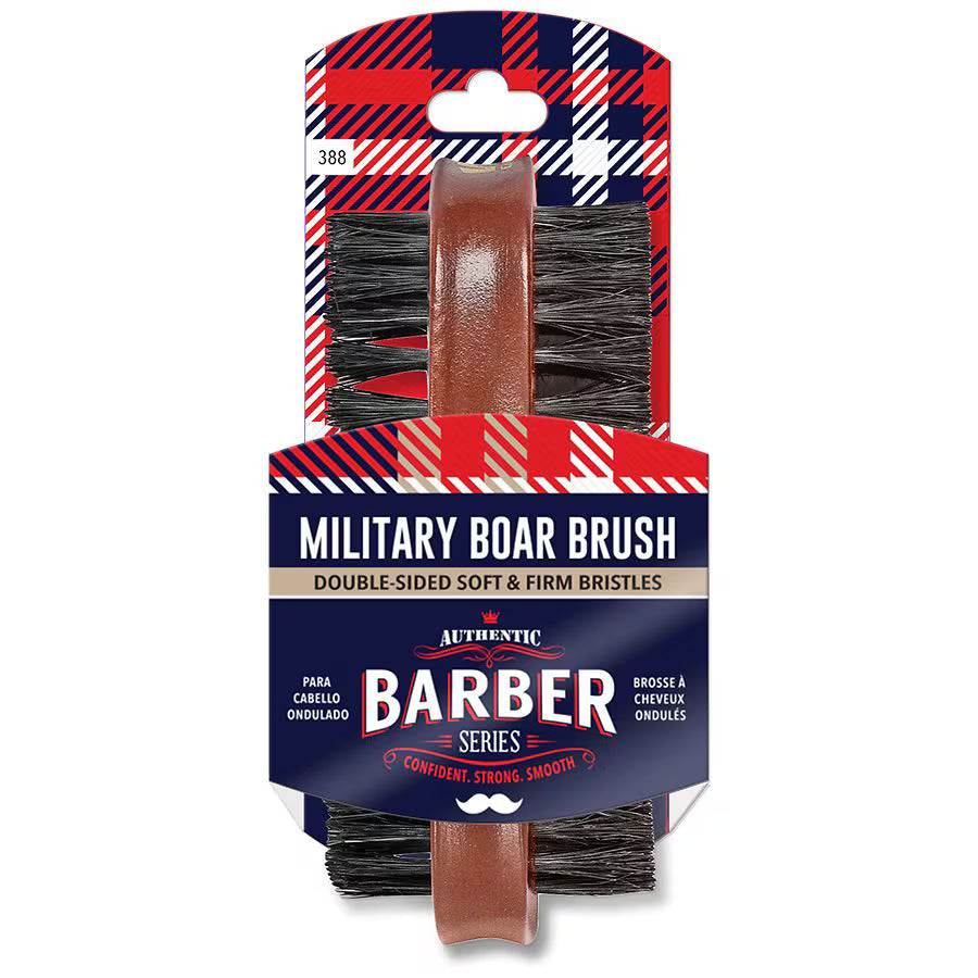 Red by Kiss Military Boar Brush Double Sided Soft and Firm Bristles Barber Series 388 - Elevate Styles