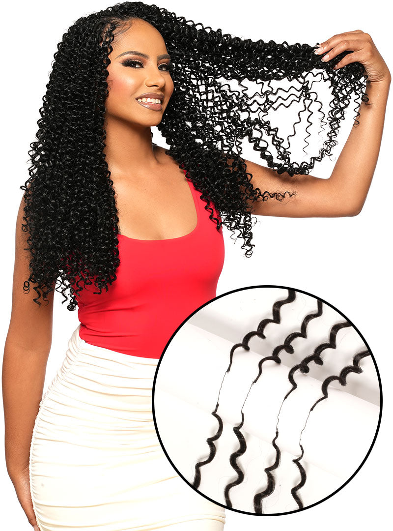 Bijoux Dominican Feather Lite Miracle Knots Invisible Crochet Hair Water Curl 18 - Elevate Styles