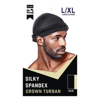 Thumbnail for Silky Spandex Grown Turban L/XL Black 4348 - Elevate Styles