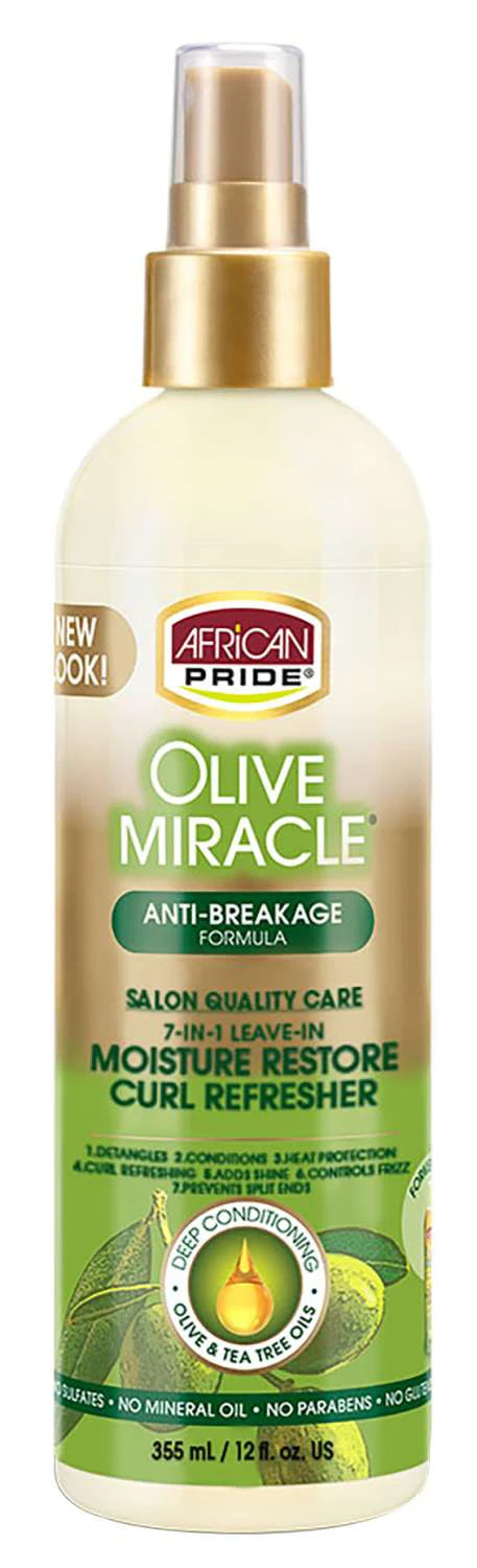African Pride Olive Miracle Anti-Breakage Moisture Restore Curl Refresher – 12 oz - Elevate Styles