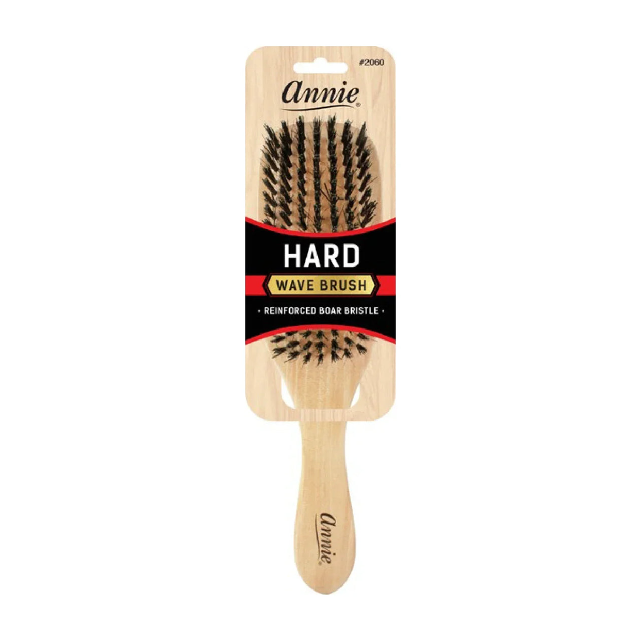 Annie Hard Wave Boar & Nylon Bristle Brush Light Brown 2060 - Elevate Styles