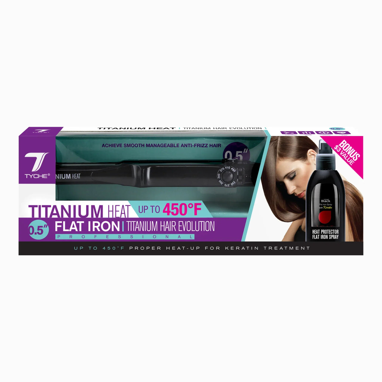 Tyche Titanium Heat 0.5” Flat Iron - Elevate Styles