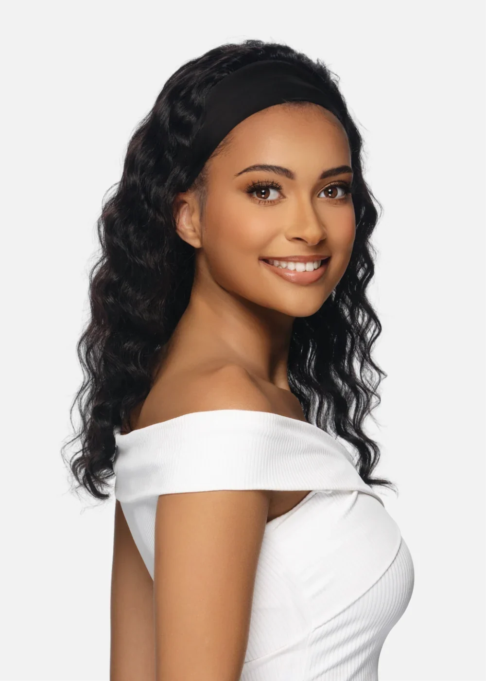 Black Rose 100% Human Hair Headband Wig Loose Deep 18" BRHB411/ Natural Black