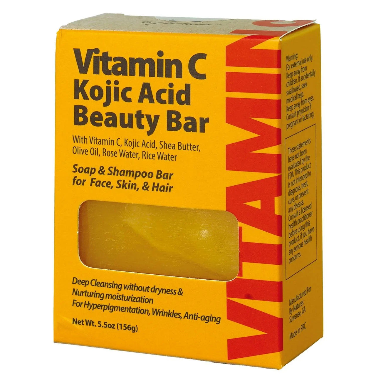 By Natures Vitamin C Kojic Acid Beauty Bar Soap & Shampoo Bar 5.5 oz. - Elevate Styles