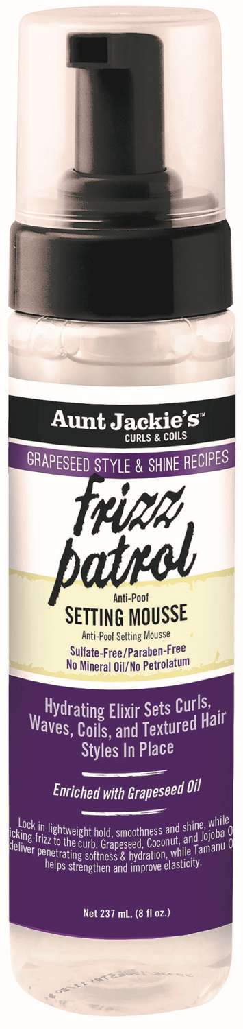 Aunt Jackie’s Frizz Patrol Anti-Poof Setting Mousse  8 oz - Elevate Styles
